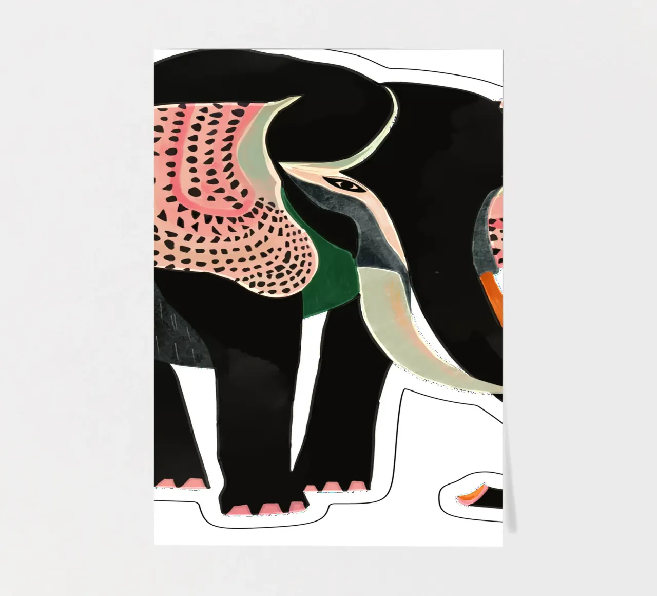 Abstrakter Elefant Aufkleber und Kleidung Stickerbogen von ArtsySesta