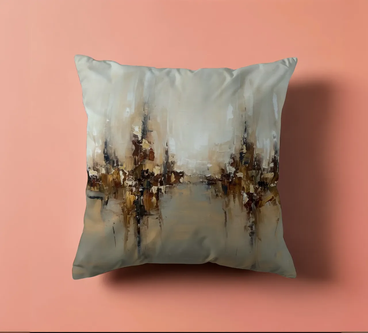 Abstract Cityscap Natural Color Field Tone cuscino da EverLuvv Studio