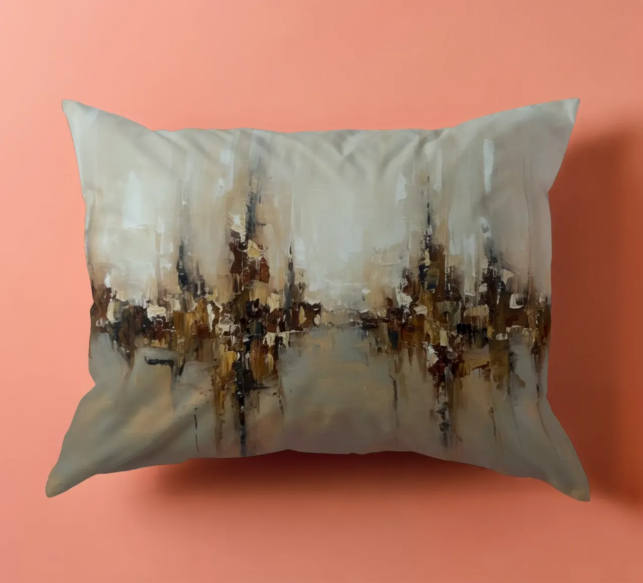 Abstract Cityscap Natural Color Field Tone cuscino da EverLuvv Studio