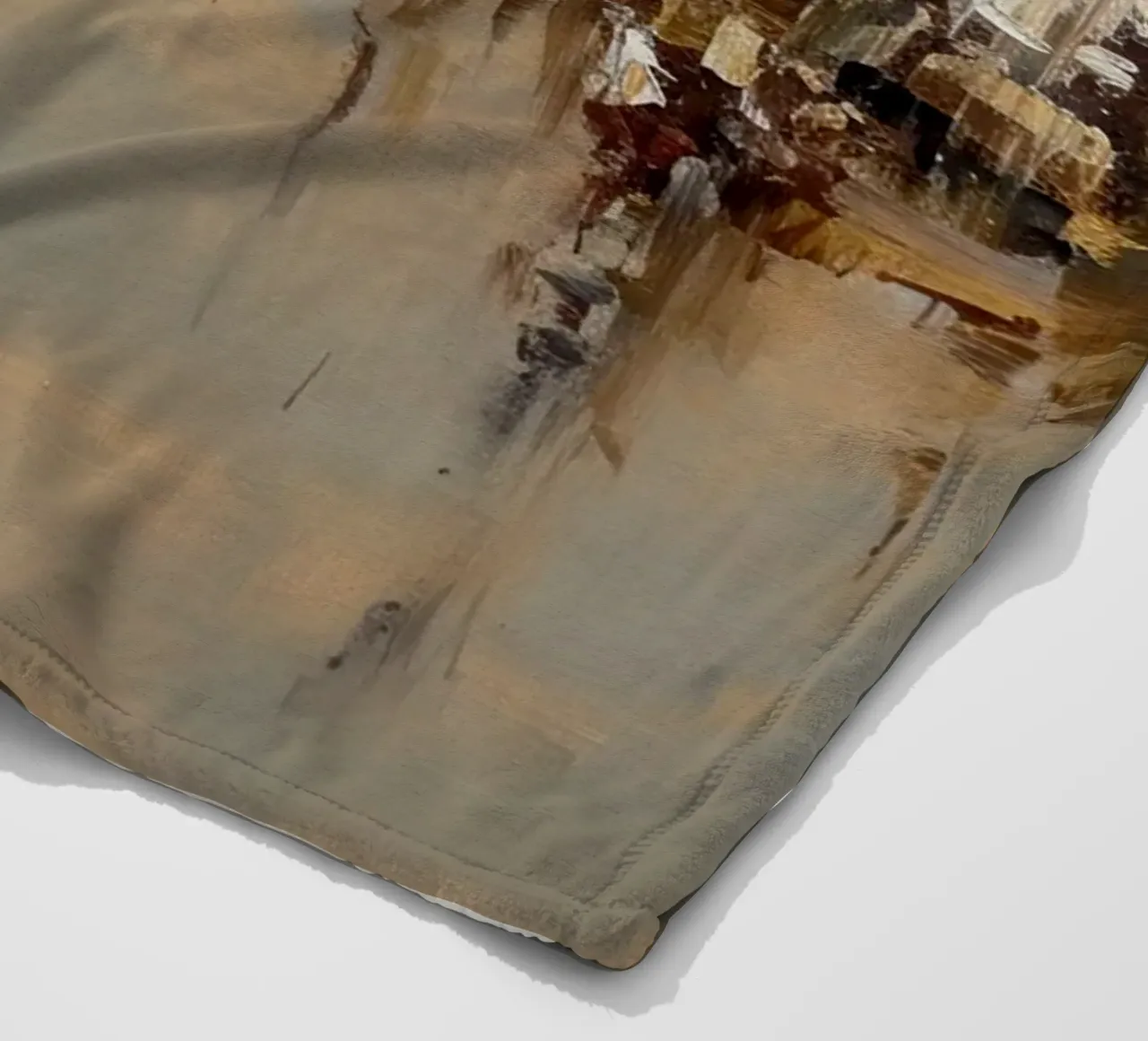 Abstract Cityscap Natural Color Field Tone coperta in pile da EverLuvv Studio