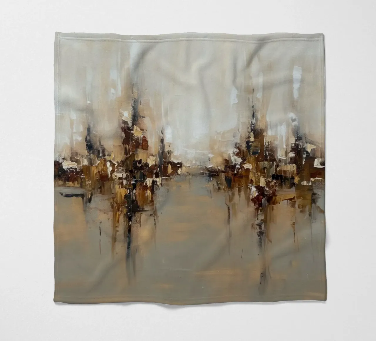 Abstract Cityscap Natural Color Field Tone coperta in pile da EverLuvv Studio