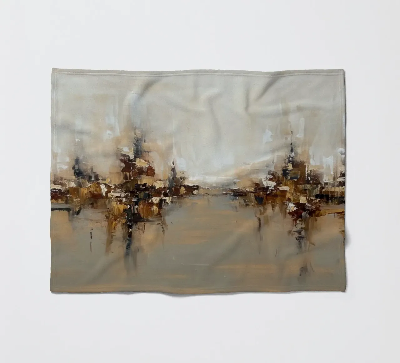 Abstract Cityscap Natural Color Field Tone coperta in pile da EverLuvv Studio