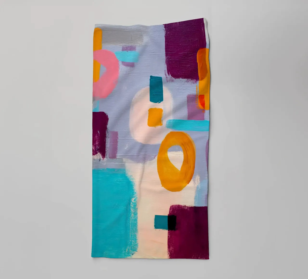 Bold Color Blocks Abstract Painting Print towel by StudioVO