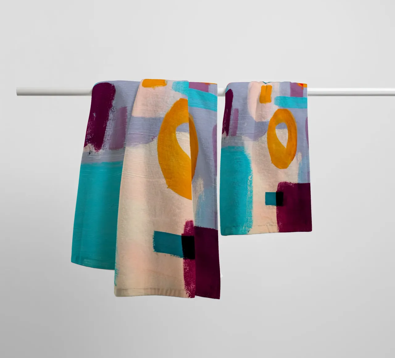 Bold Color Blocks Abstract Painting Print towel by StudioVO
