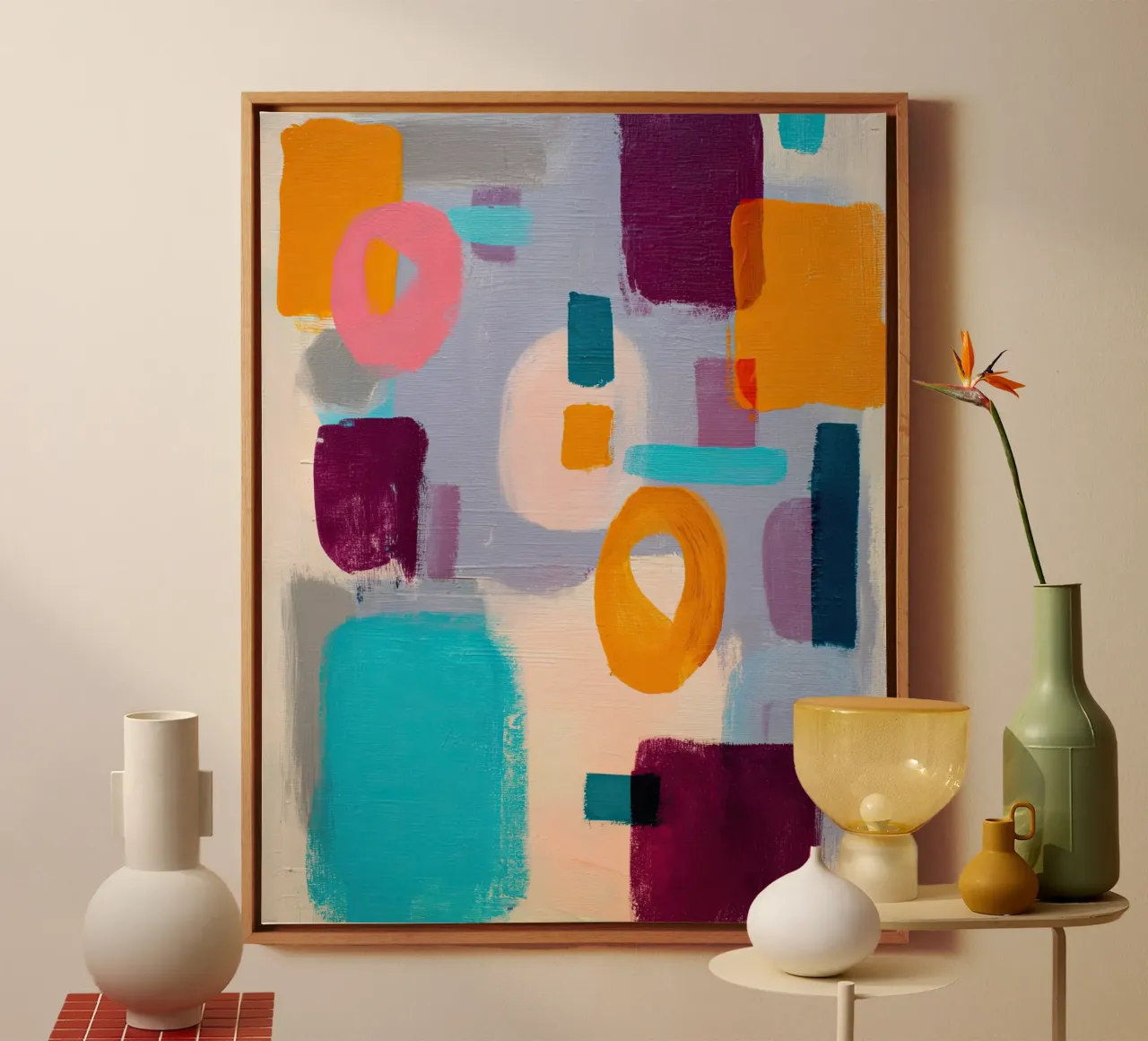 Bold Color Blocks Abstract Painting Print canvas by StudioVO