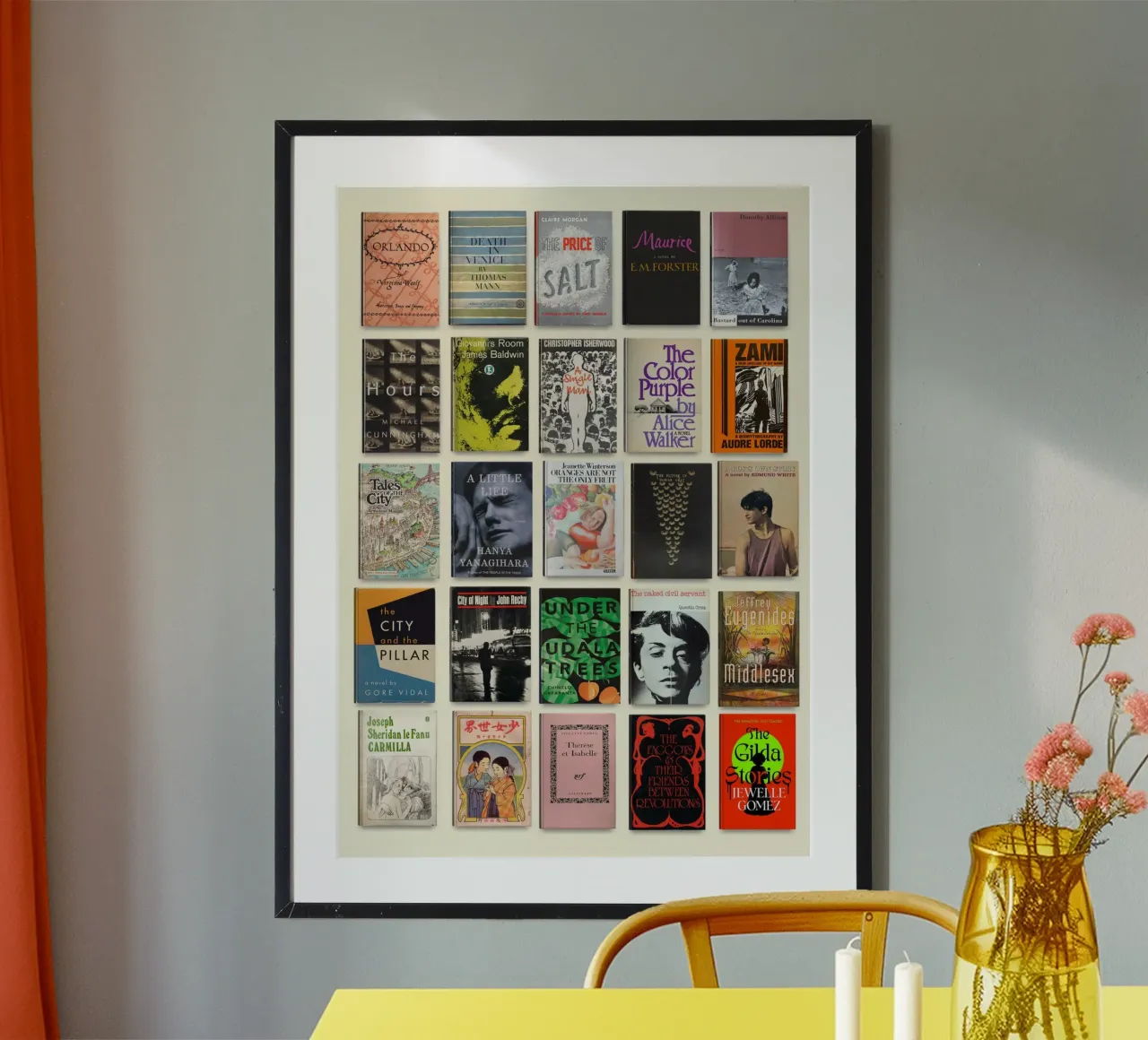 LGBTQ literatuur Print poster met houten frame van MissLiterarty