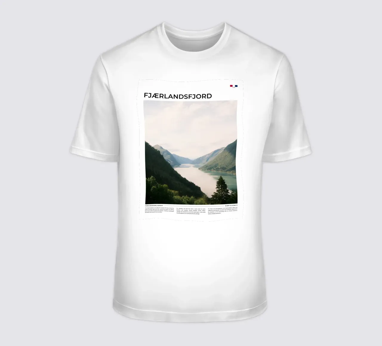 Fjaerlandsfjord: Typography t-shirt da FujiType