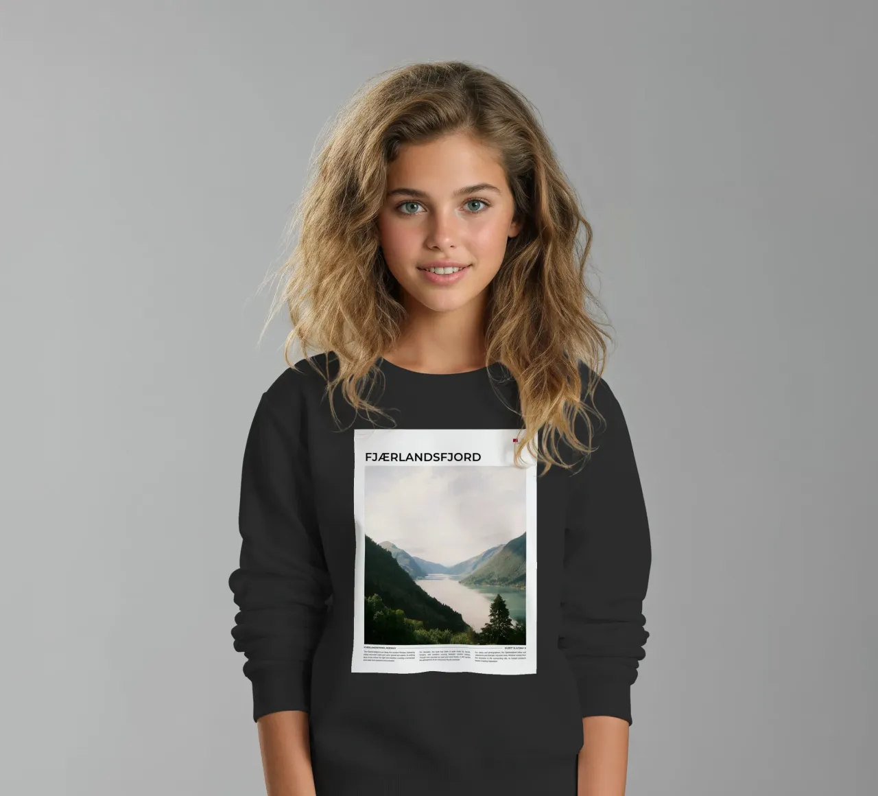 Fjaerlandsfjord: Typography felpa bambino da FujiType