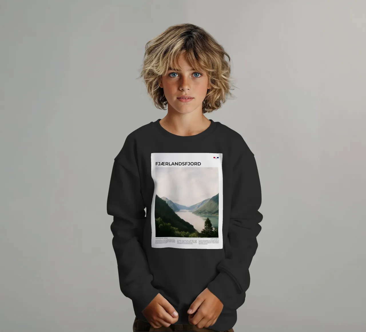 Fjaerlandsfjord: Typography felpa bambino da FujiType