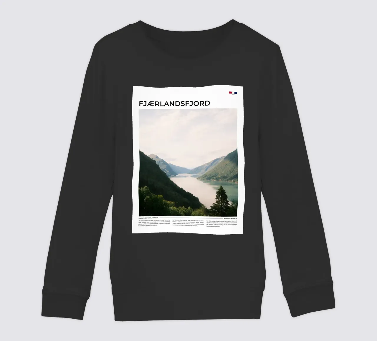 Fjaerlandsfjord: Typography felpa bambino da FujiType