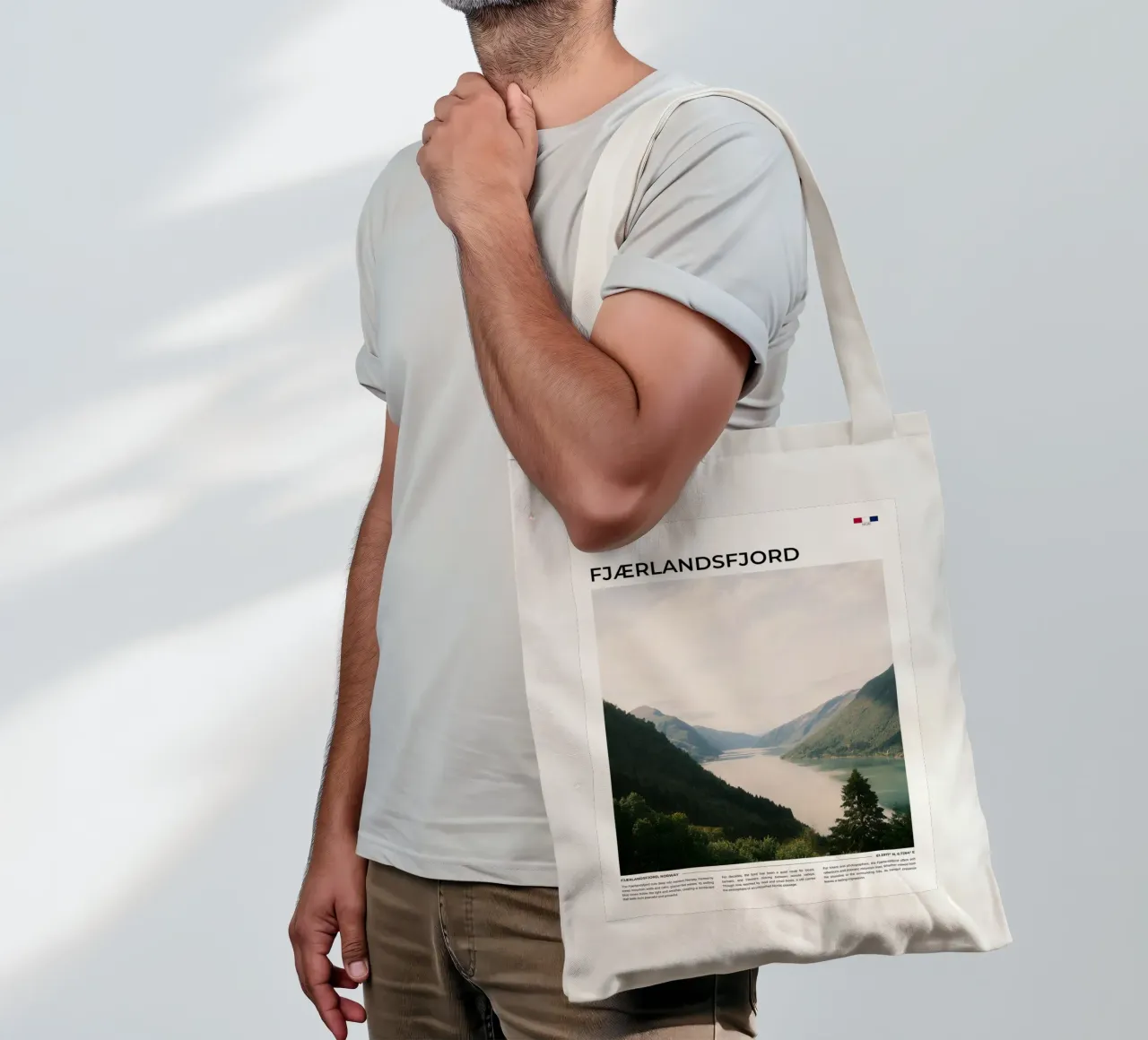 Fjaerlandsfjord: Typography borsa in juta da FujiType