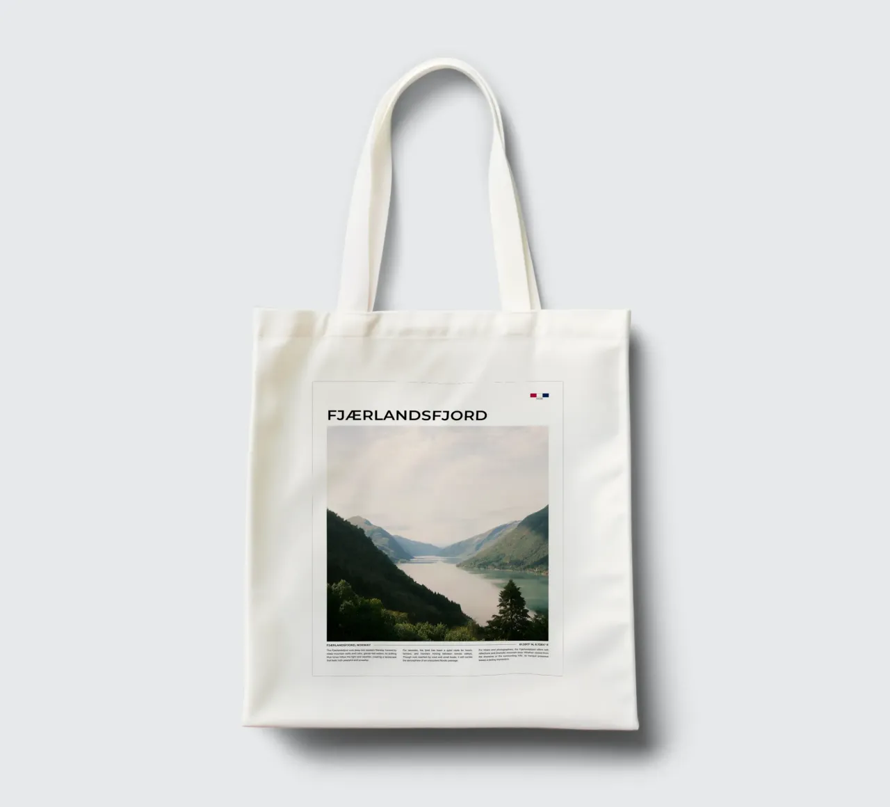 Fjaerlandsfjord: Typography borsa in juta da FujiType