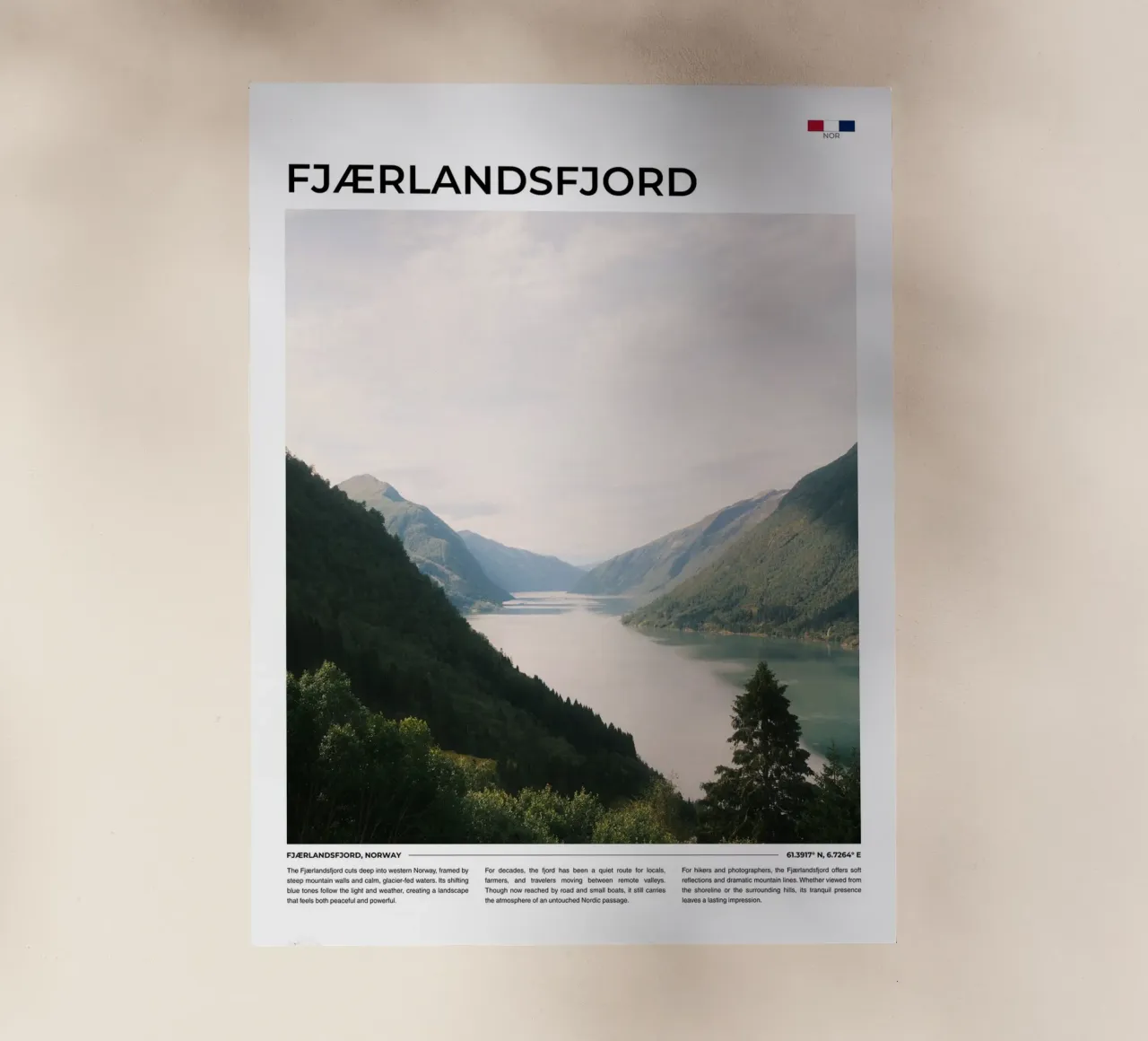 Fjaerlandsfjord: Typography pellicola backlit da FujiType