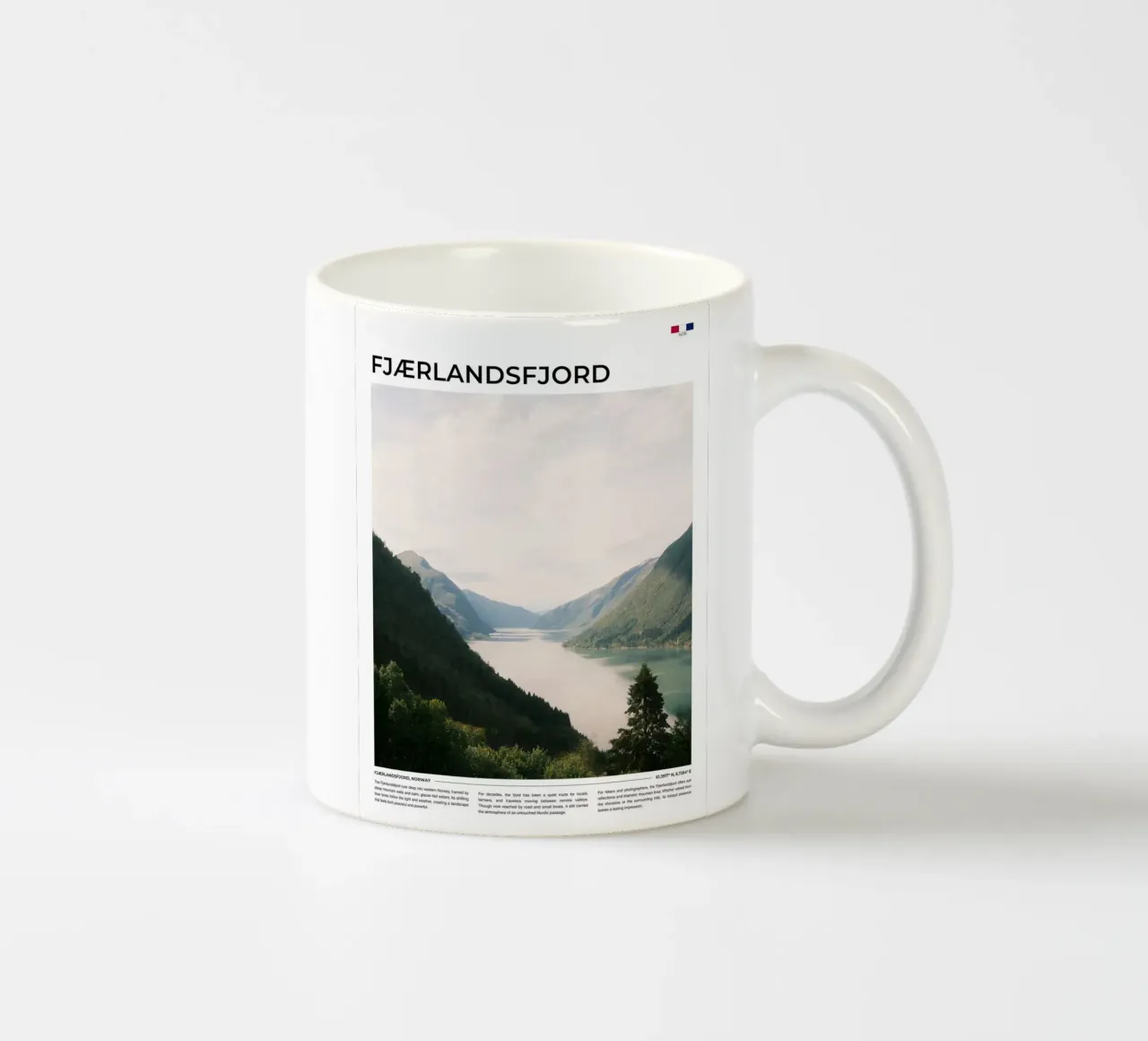 Fjaerlandsfjord: Typography tazza in ceramica da FujiType