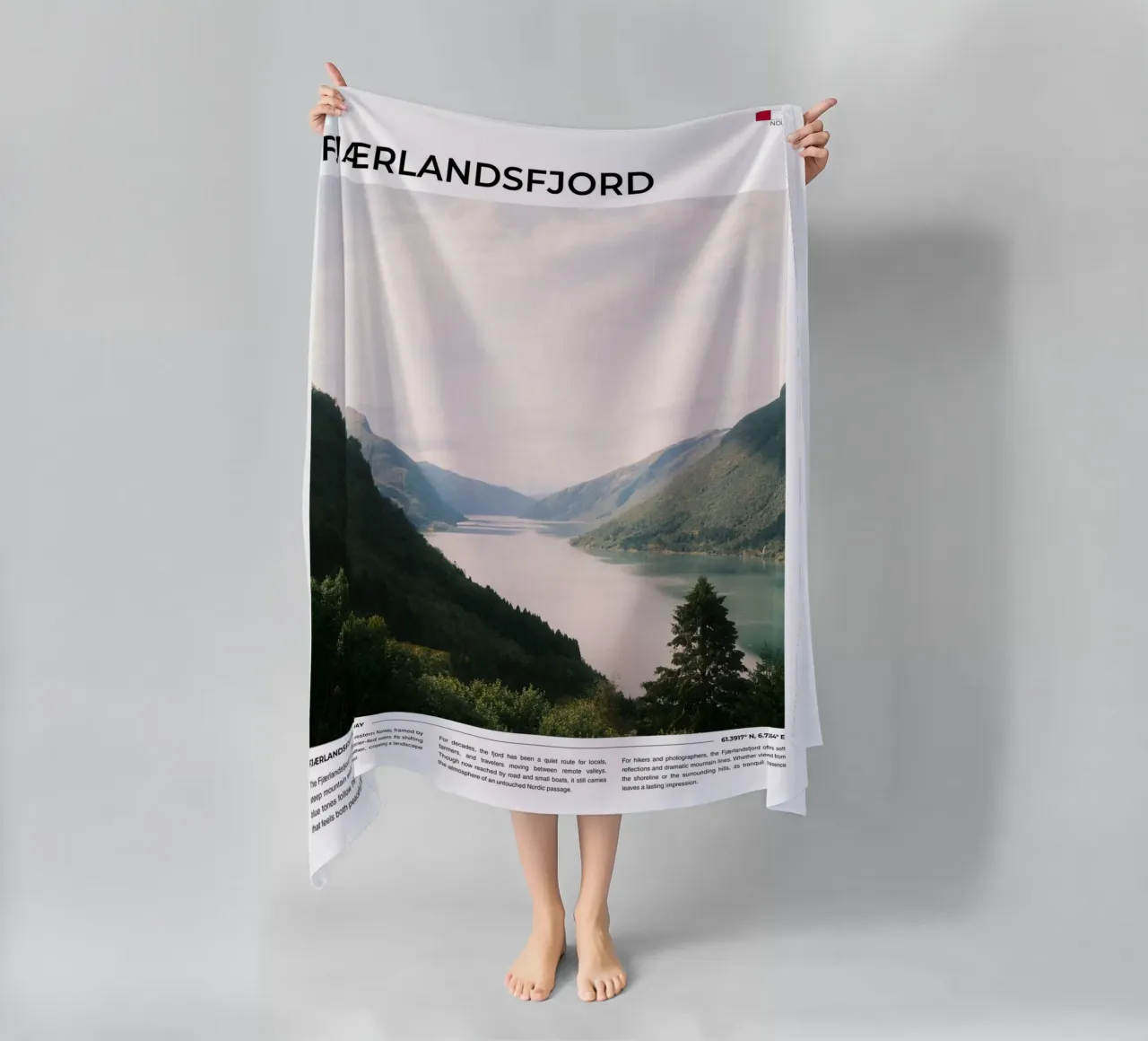 Fjaerlandsfjord: Typography telo mare da FujiType