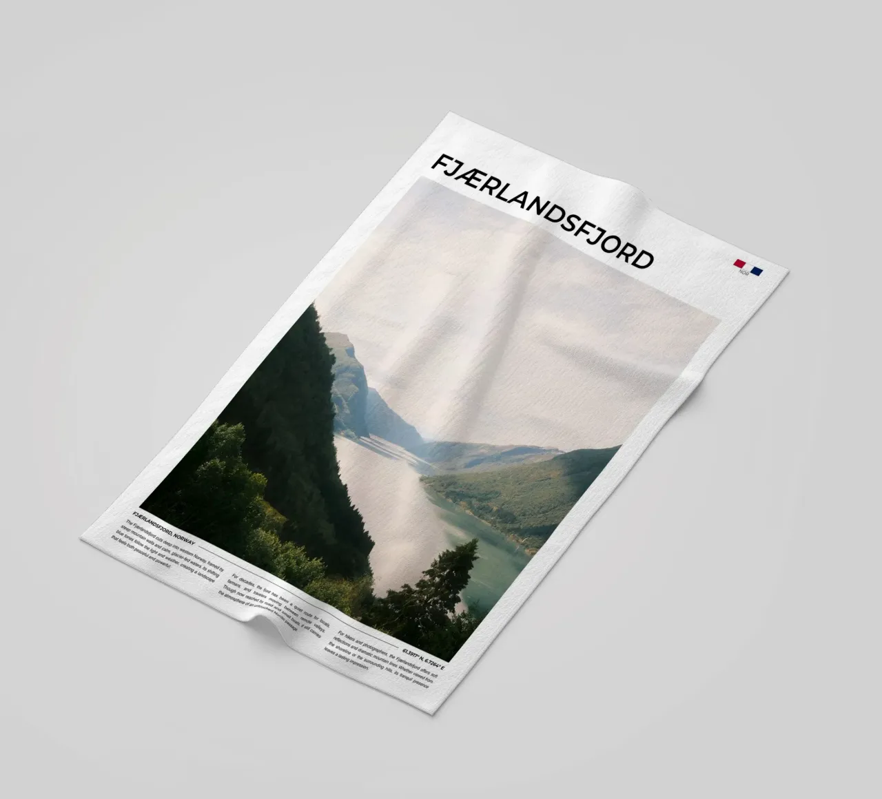 Fjaerlandsfjord: Typography telo mare da FujiType