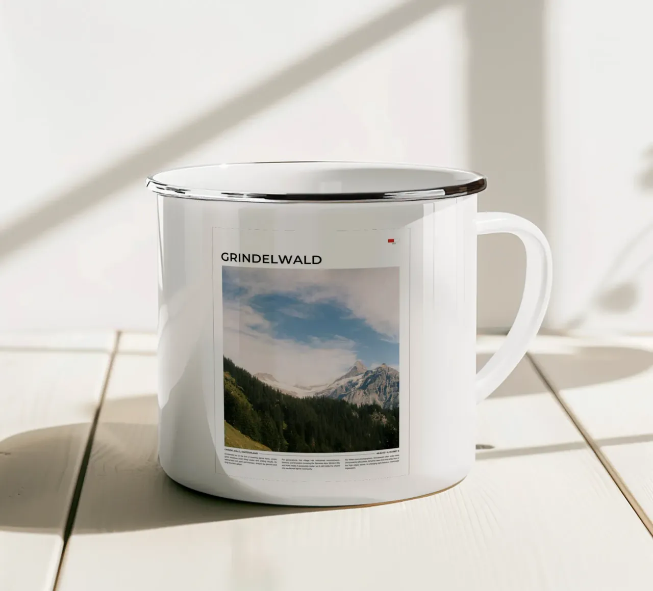 Grindelwald II: Typography tazza in smalto da FujiType