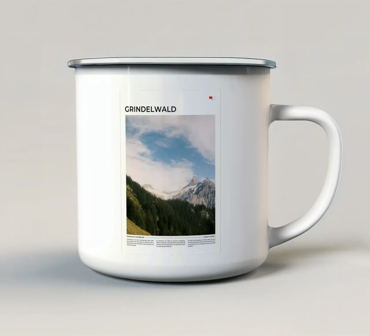 Grindelwald II: Typography tazza in smalto da FujiType