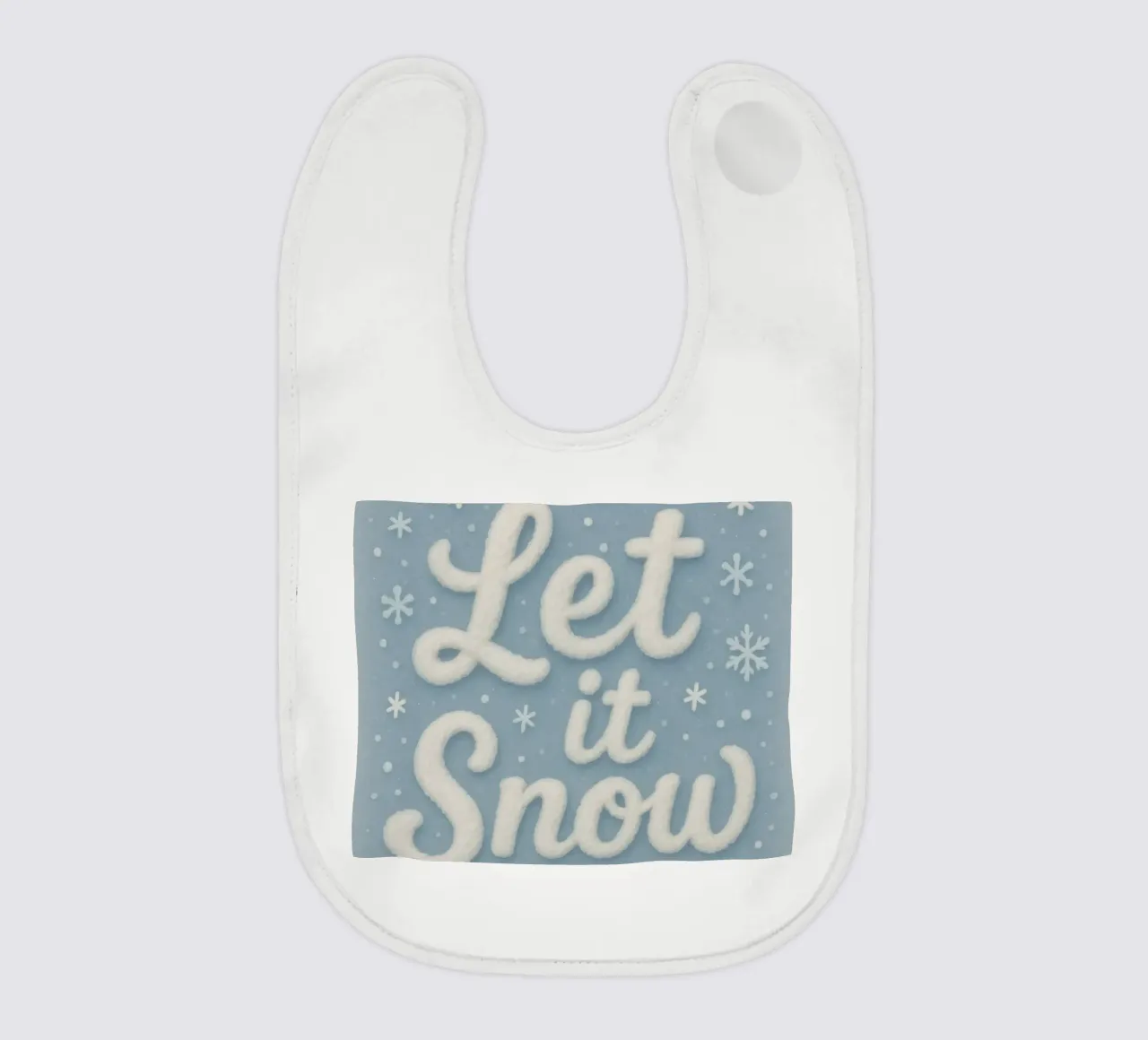 Morbide scritte invernali sulla neve bavaglino da Nordic Noel Studio