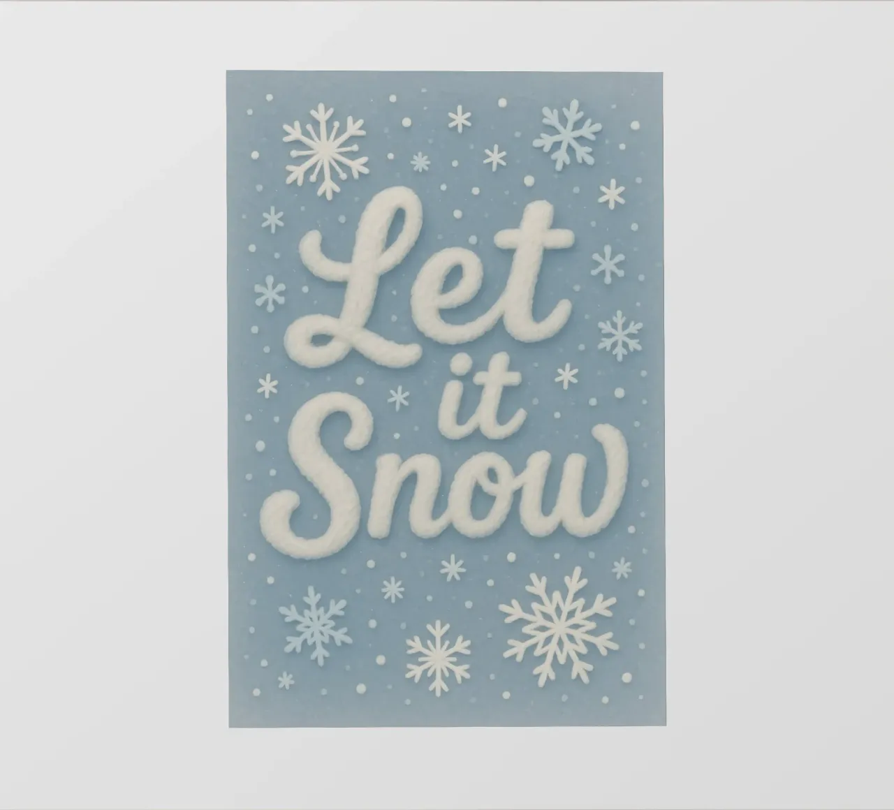 Morbide scritte invernali sulla neve telo in pvc da Nordic Noel Studio