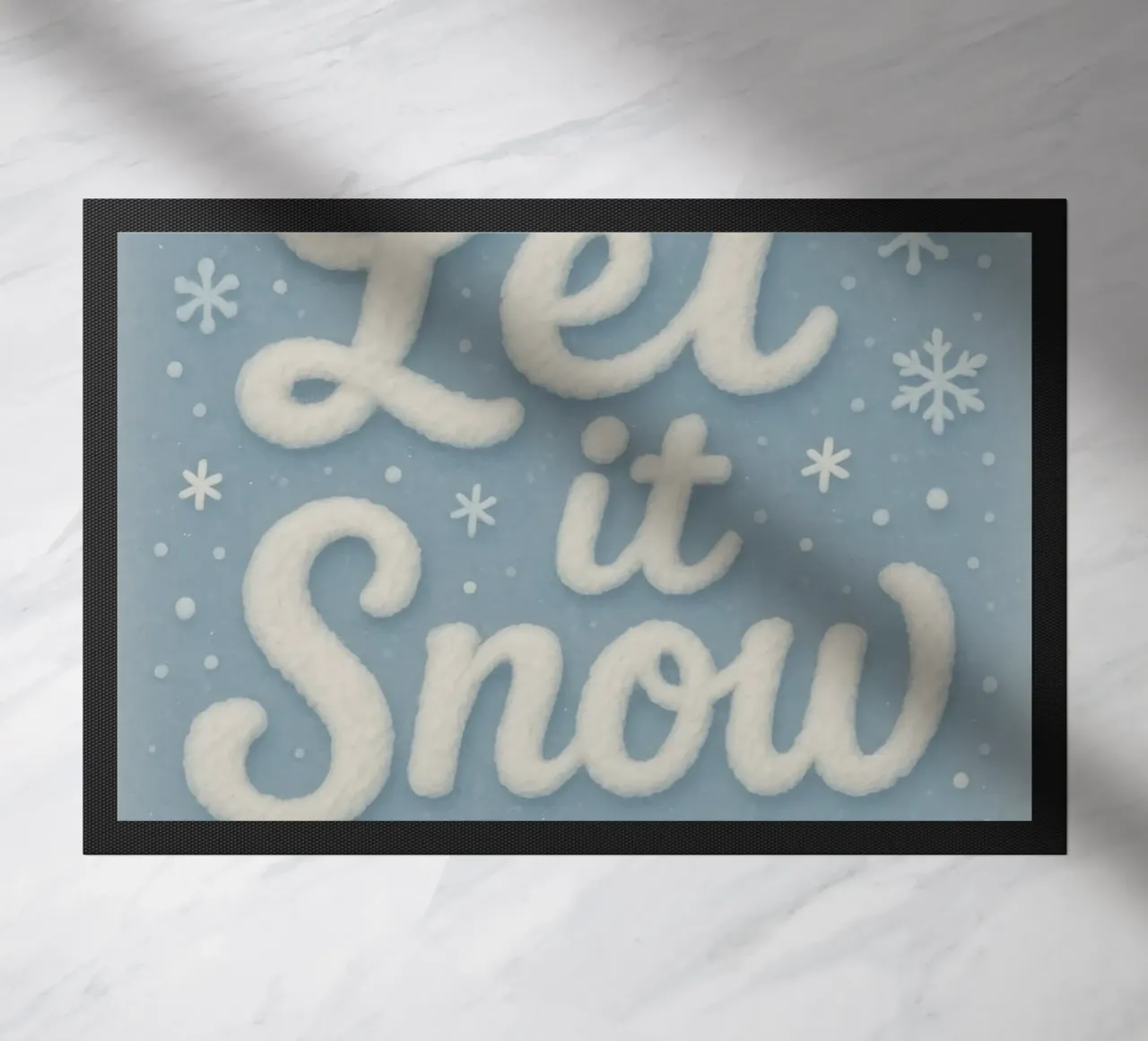 Morbide scritte invernali sulla neve zerbino da Nordic Noel Studio