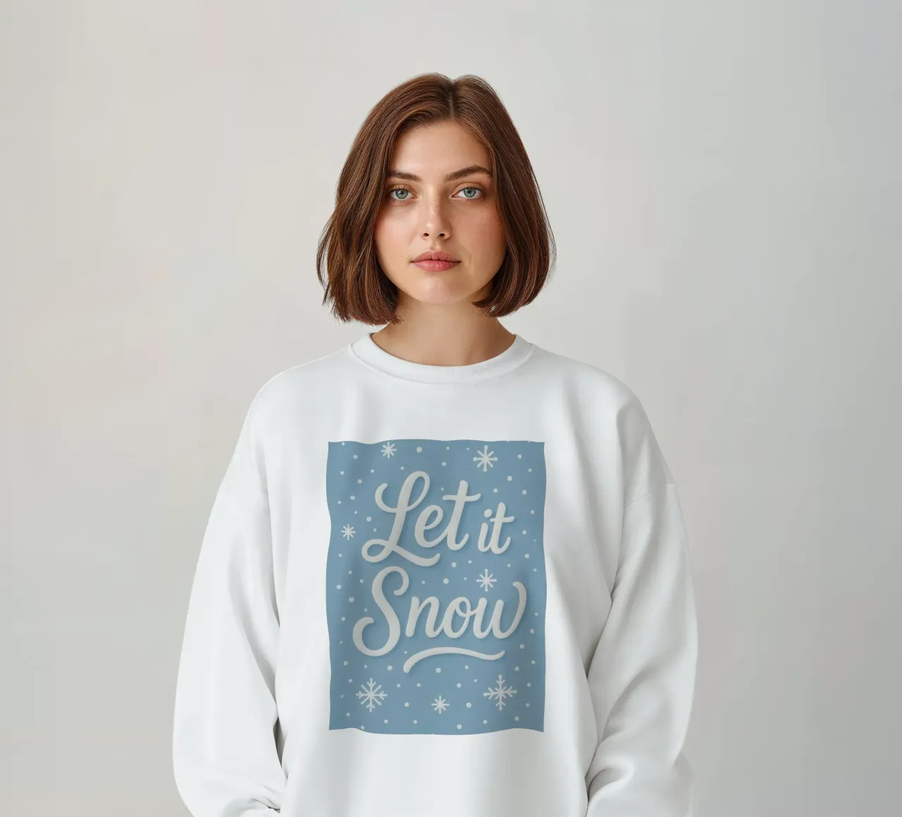 Tipografia invernale pulita - Let it Snow felpa da Nordic Noel Studio