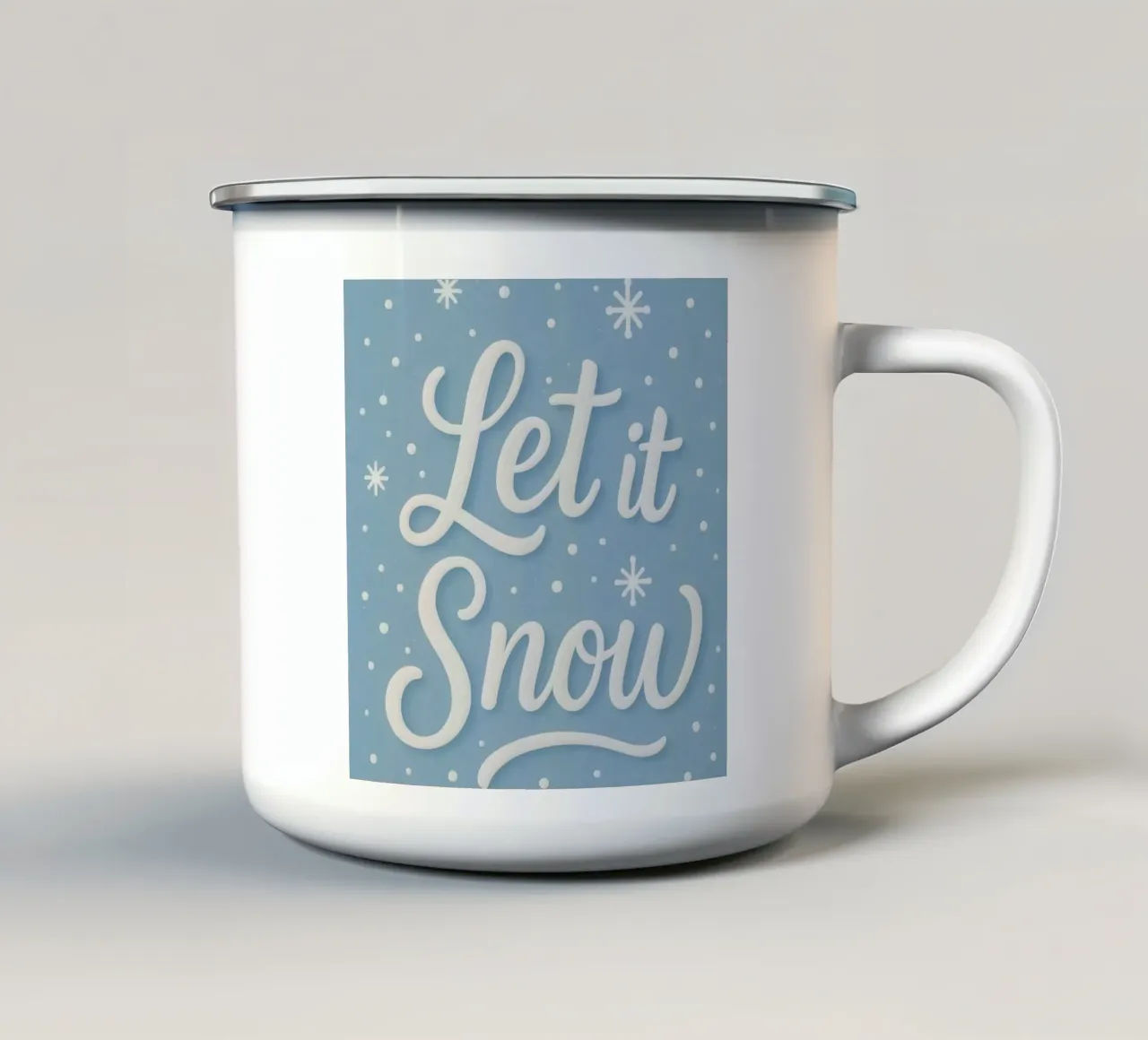 Tipografia invernale pulita - Let it Snow tazza in smalto da Nordic Noel Studio