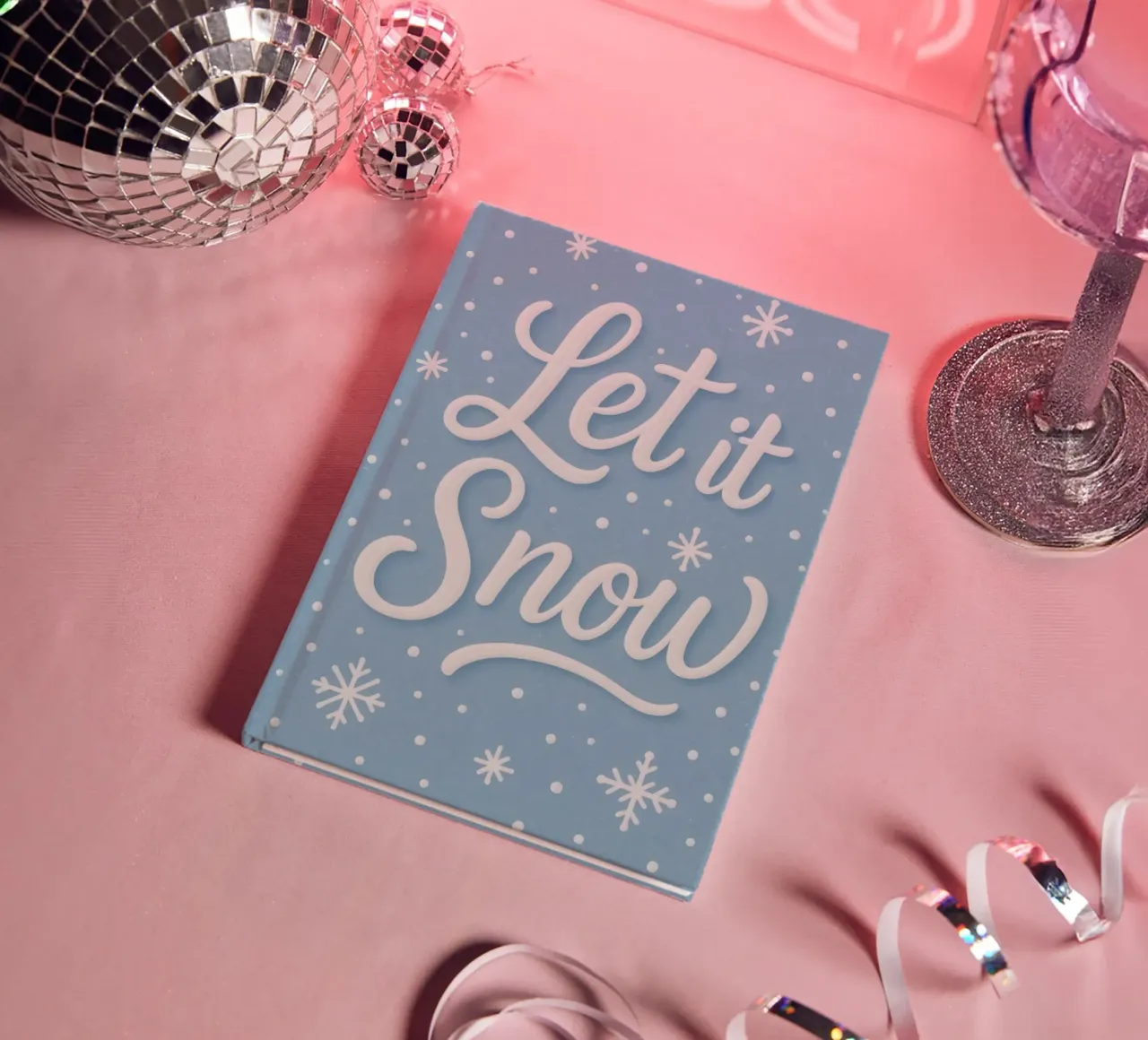 Clean Winter Typography – Let it Snow notebook by Nordic Noel Studio