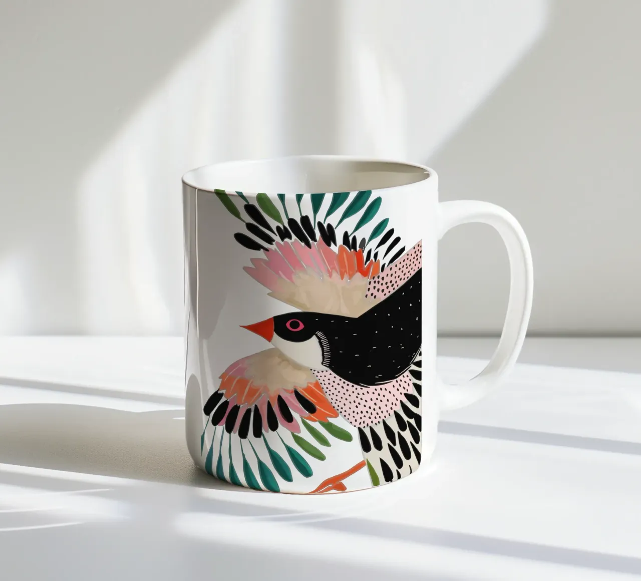 Adesivo e abbigliamento con ali colorate tazza in ceramica da ArtsySesta