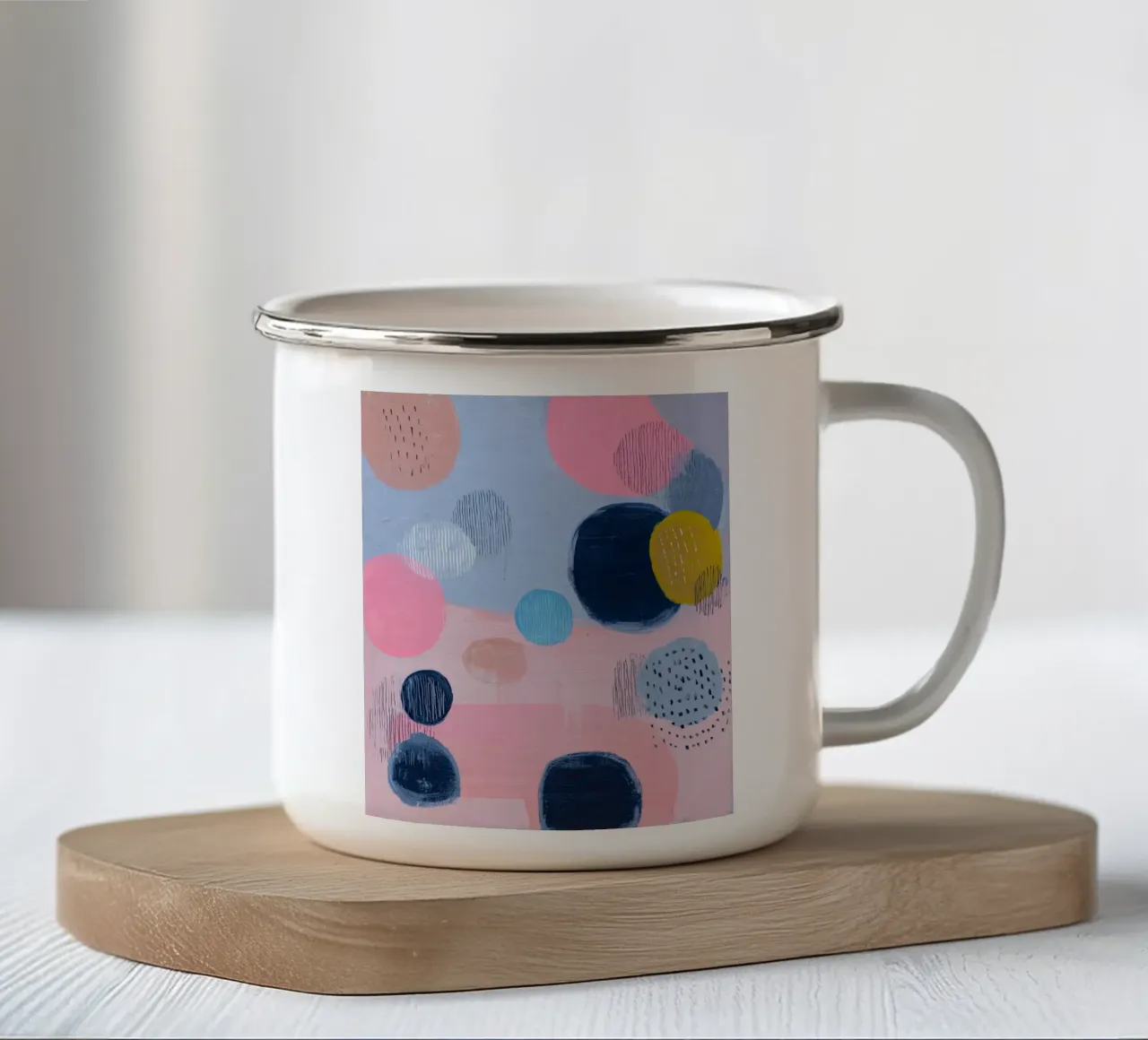 Soft Pastel Modern Abstract Dot Art tazza in smalto da StudioVO