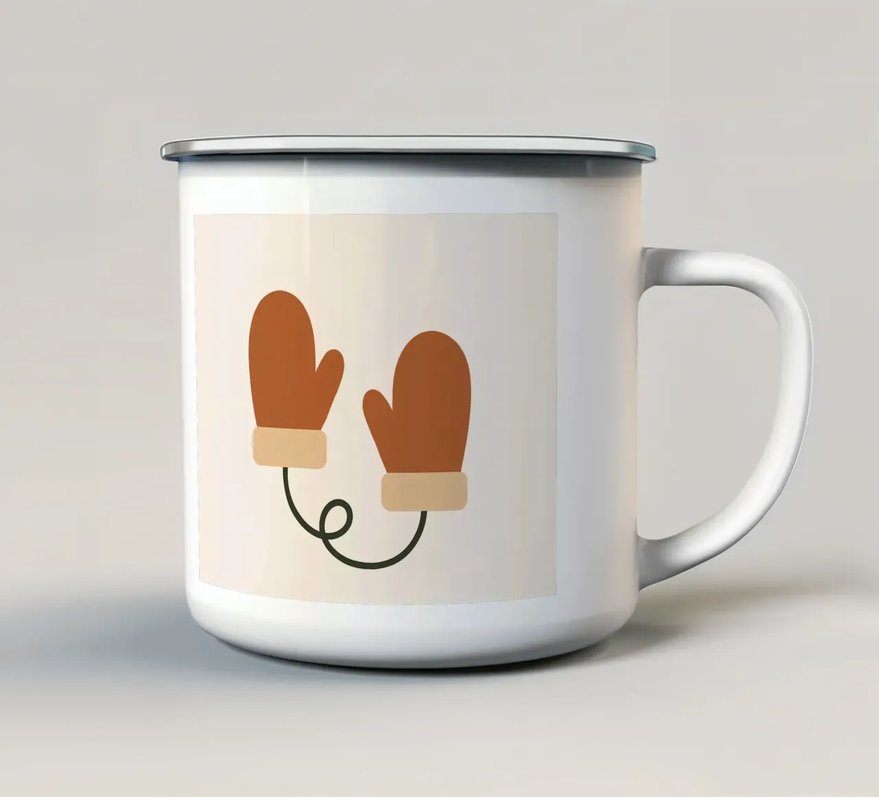 Auguri d'inverno - Muffole minimaliste tazza in smalto da Nordic Noel Studio