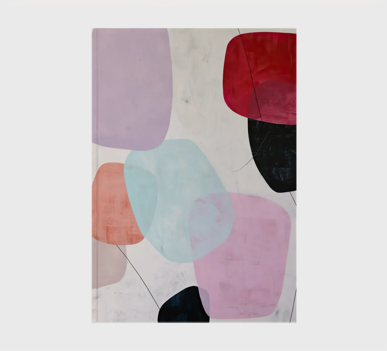 Soft Shapes Modern Abstract Art Print notebook by StudioVO