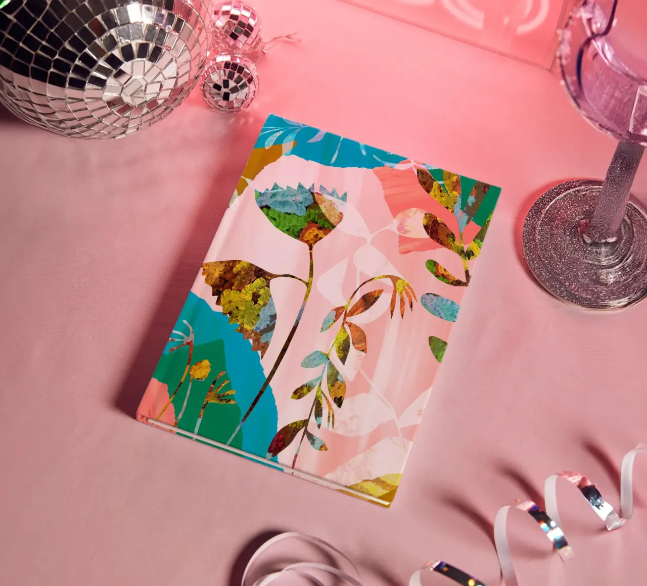 Colourful Flower Art Print notebook by Violets Print House