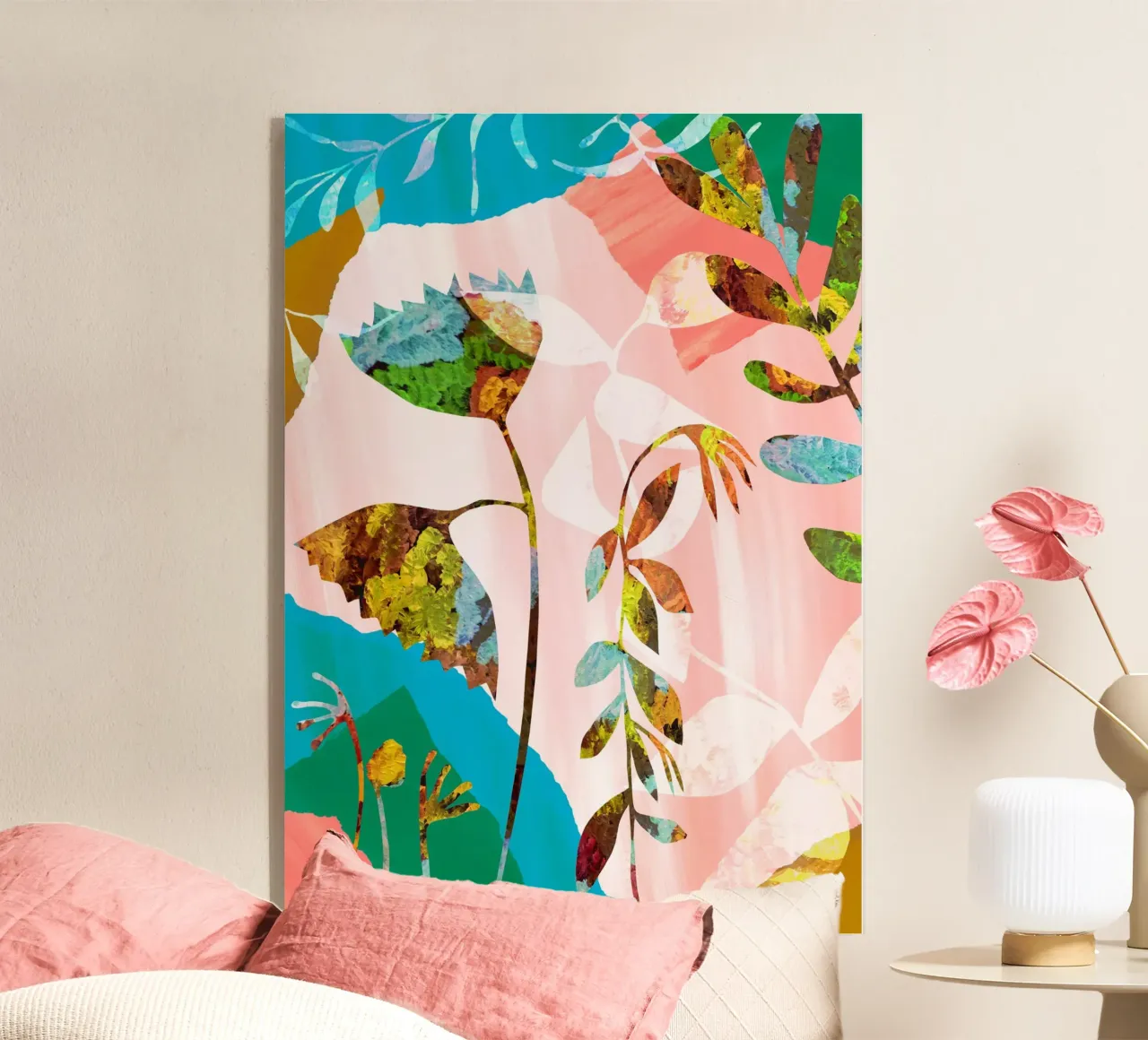Stampa artistica di fiori colorati plexiglass da Violets Print House