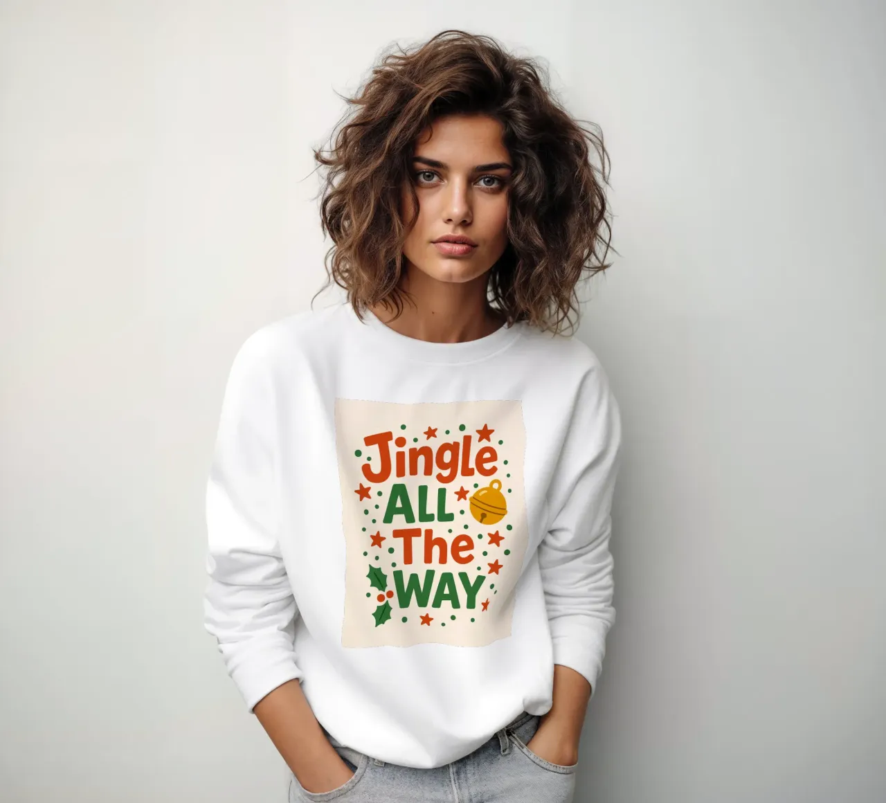 Jingle All the Way - Lettering natalizio giocoso felpa da Nordic Noel Studio