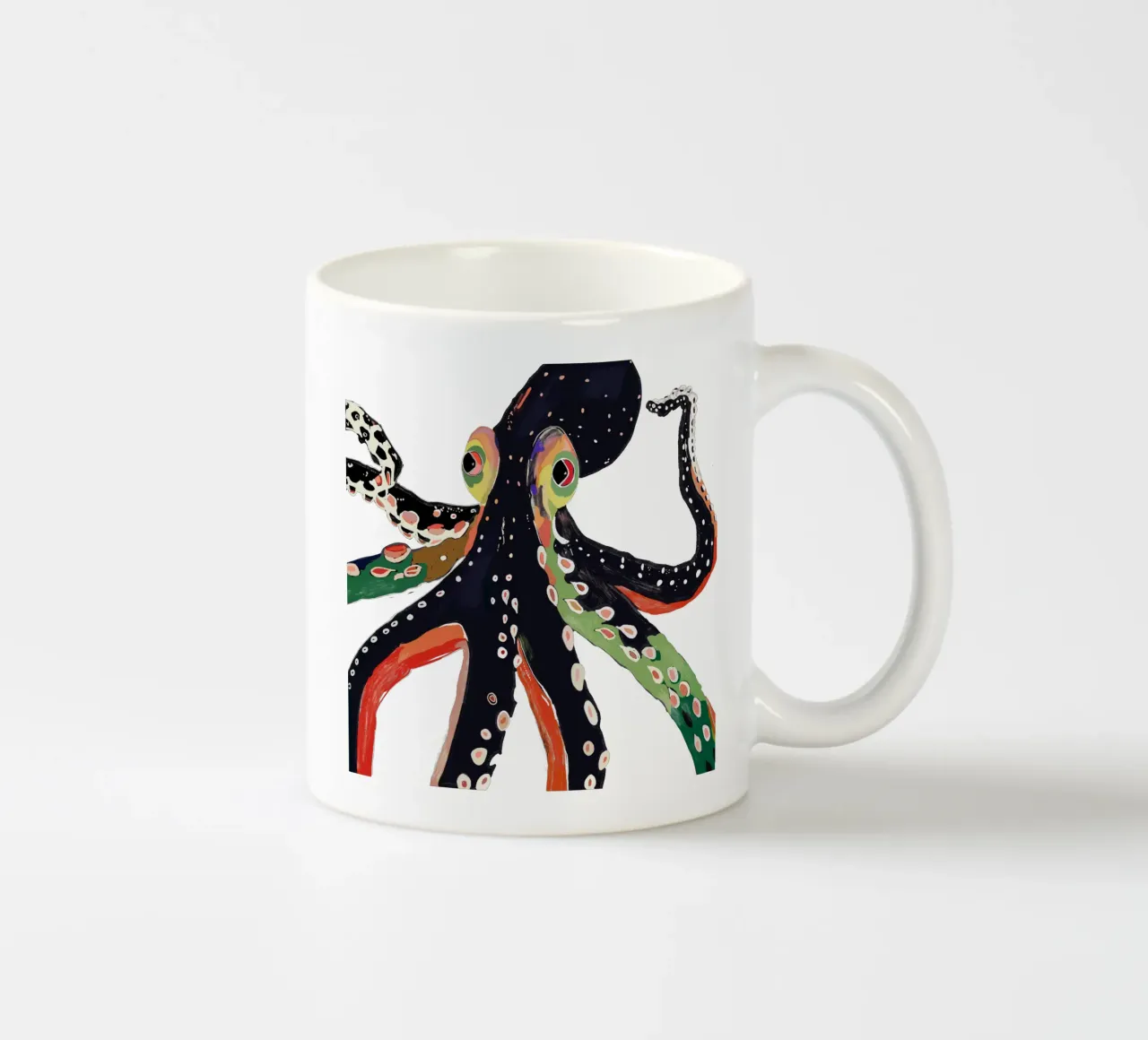 Adesivo e abbigliamento a forma di polpo colorato tazza in ceramica da ArtsySesta