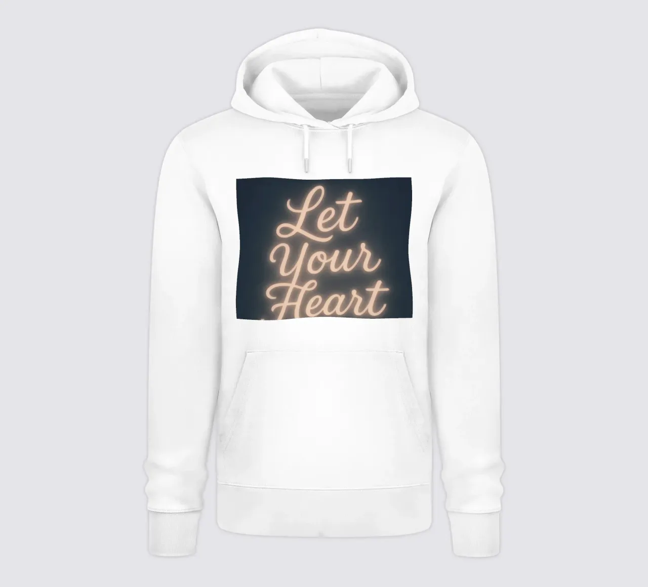 Lascia che il tuo cuore risplenda - Soft Neon Script felpa con cappuccio da Nordic Noel Studio