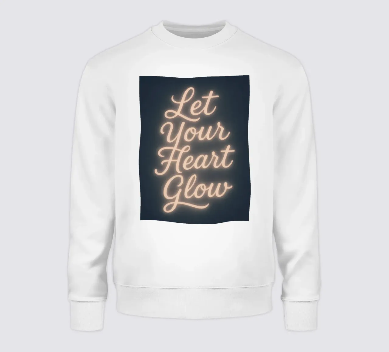 Lascia che il tuo cuore risplenda - Soft Neon Script felpa da Nordic Noel Studio