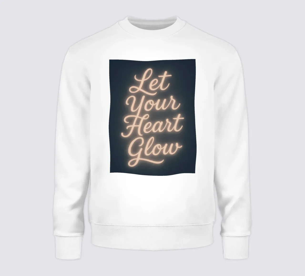 Lascia che il tuo cuore risplenda - Soft Neon Script felpa da Nordic Noel Studio