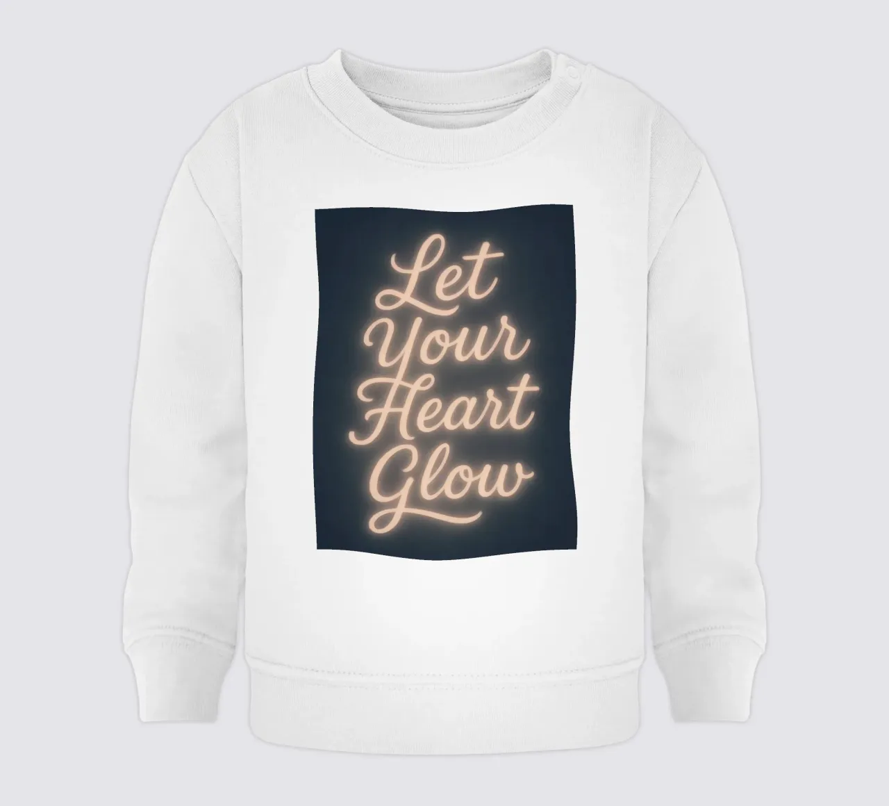 Lascia che il tuo cuore risplenda - Soft Neon Script felpa neonato da Nordic Noel Studio