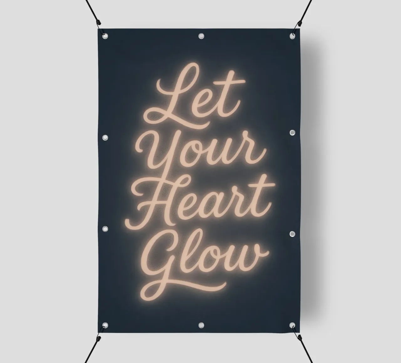 Lascia che il tuo cuore risplenda - Soft Neon Script telo in pvc da Nordic Noel Studio