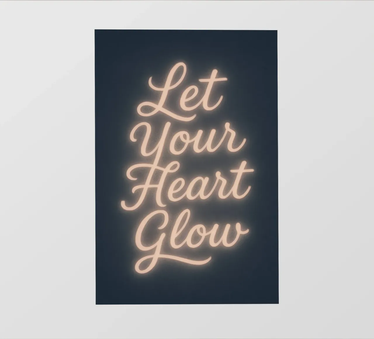 Lascia che il tuo cuore risplenda - Soft Neon Script telo in pvc da Nordic Noel Studio