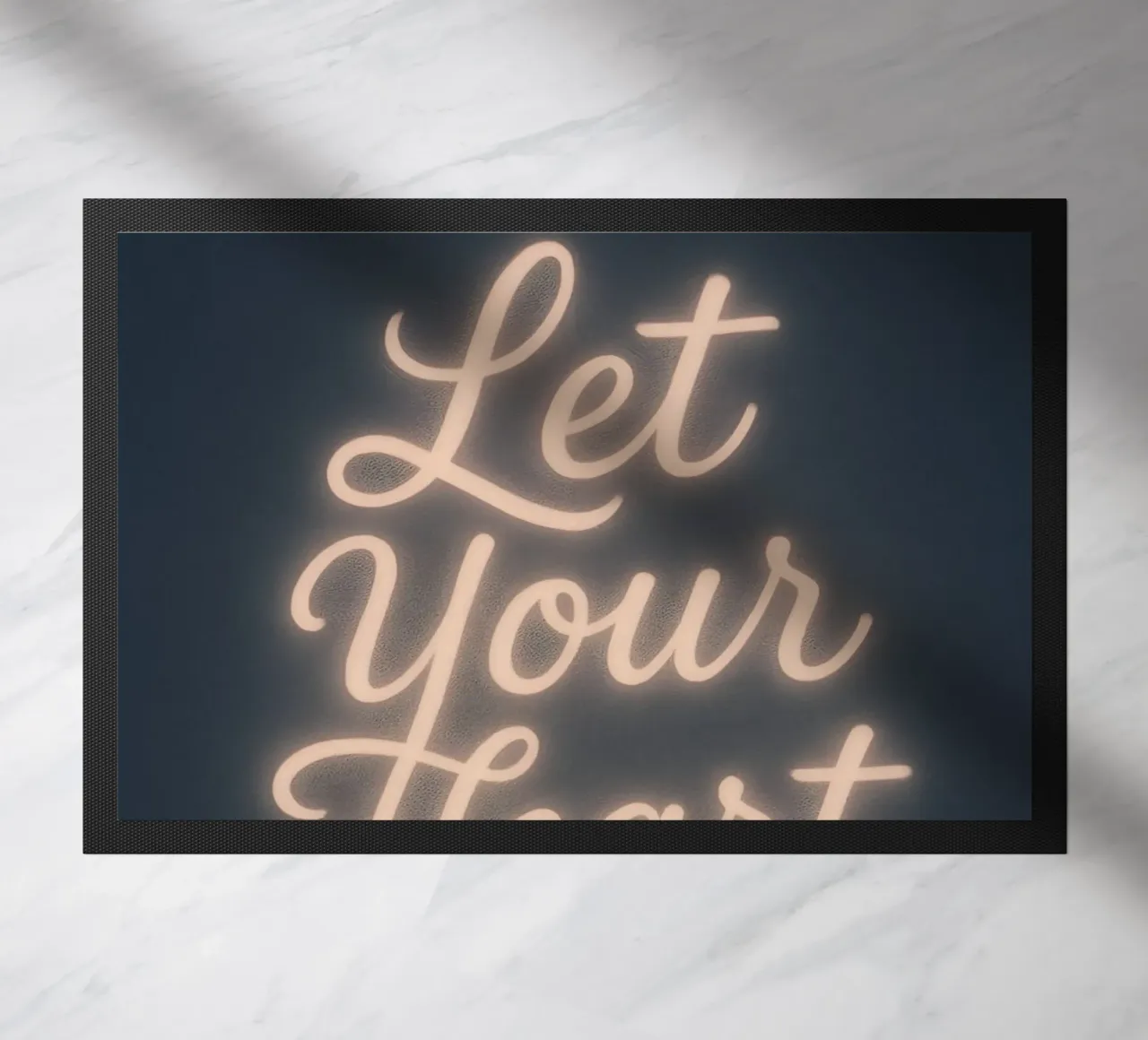 Lascia che il tuo cuore risplenda - Soft Neon Script zerbino da Nordic Noel Studio