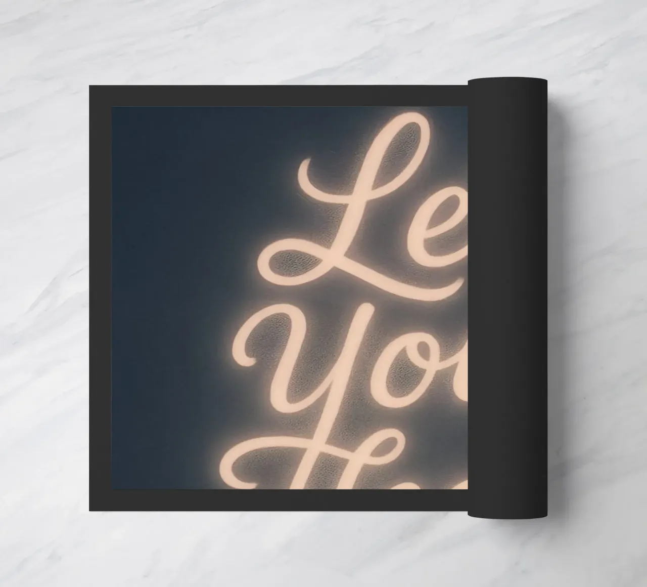 Lascia che il tuo cuore risplenda - Soft Neon Script zerbino da Nordic Noel Studio