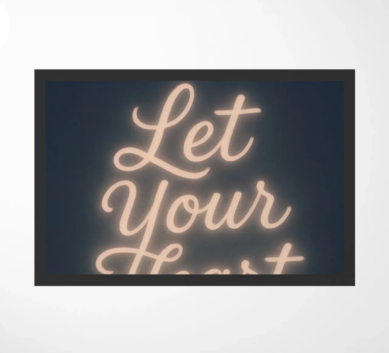 Lascia che il tuo cuore risplenda - Soft Neon Script zerbino da Nordic Noel Studio