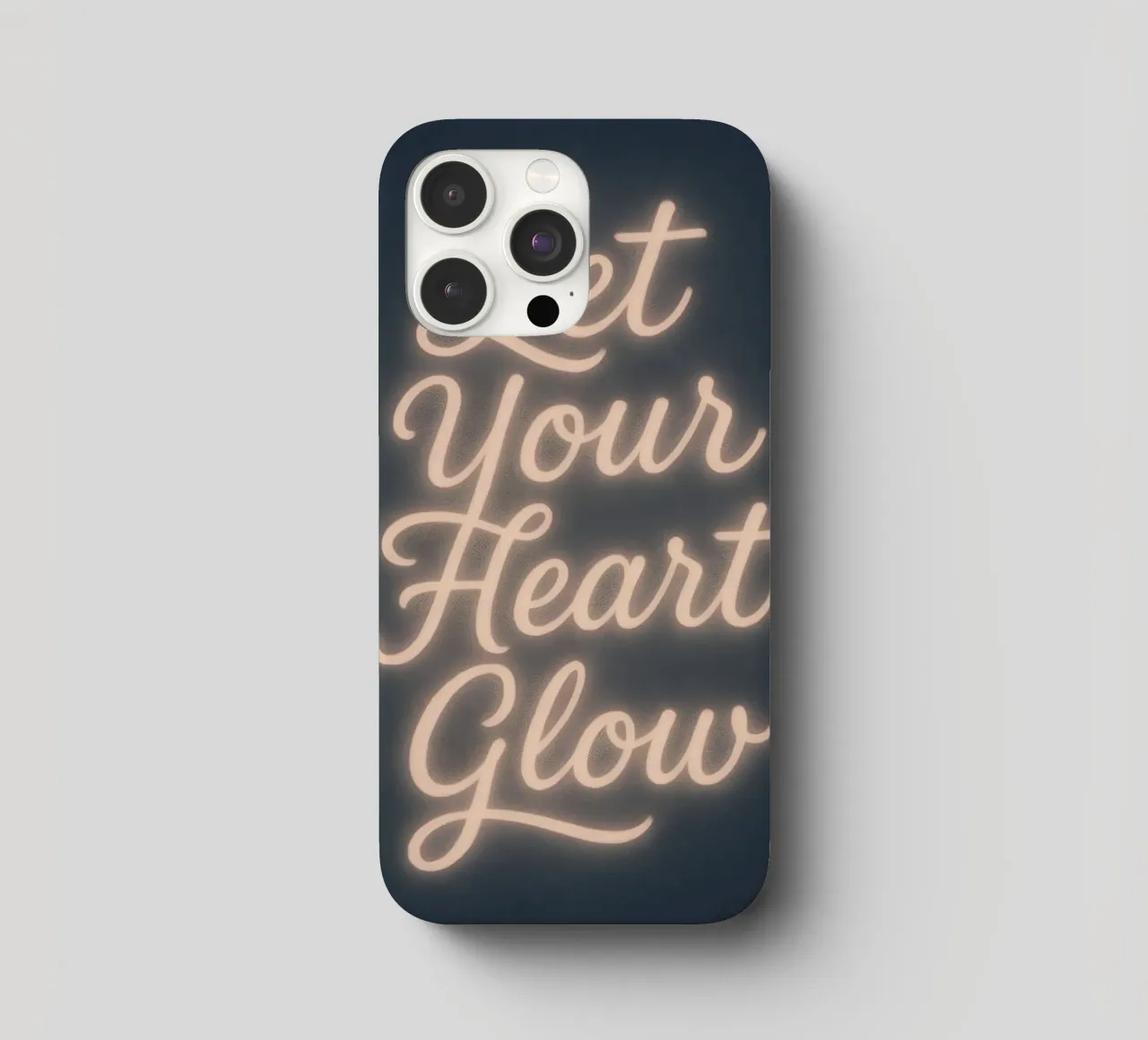 Let Your Heart Glow – Soft Neon Script iphone case by Nordic Noel Studio