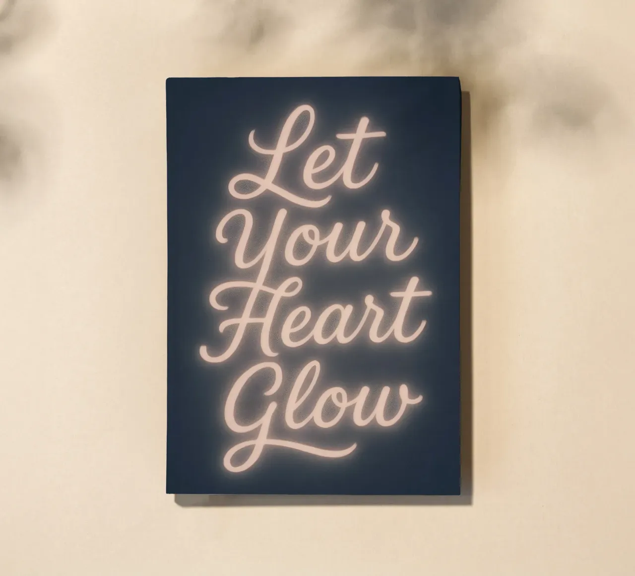 Let Your Heart Glow - Soft Neon Script carnet de notes de Nordic Noel Studio