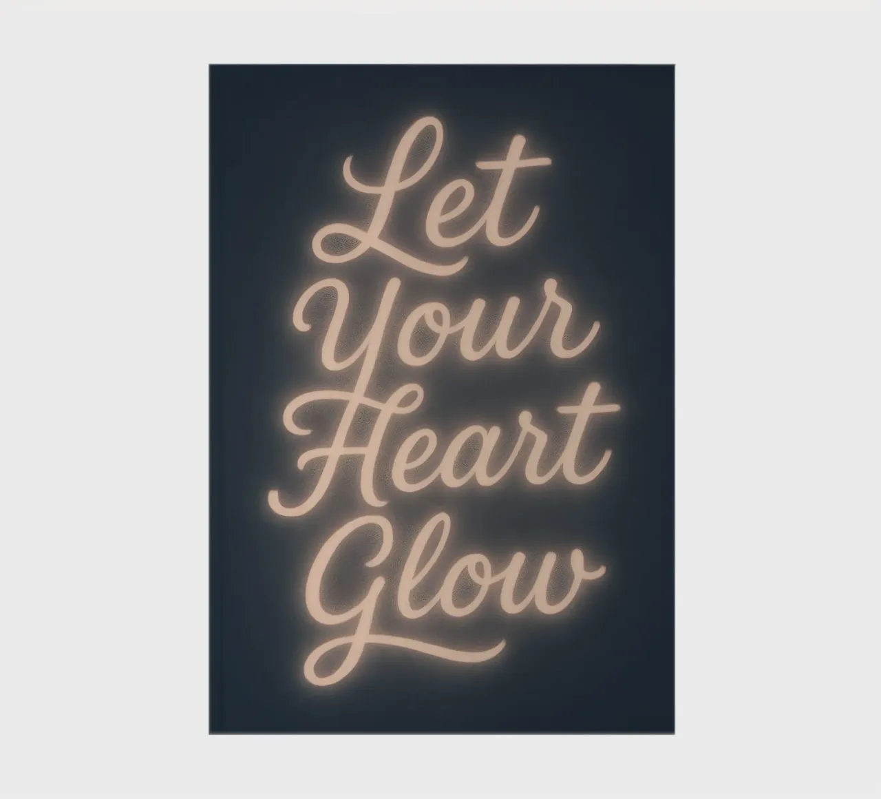 Let Your Heart Glow - Soft Neon Script carnet de notes de Nordic Noel Studio