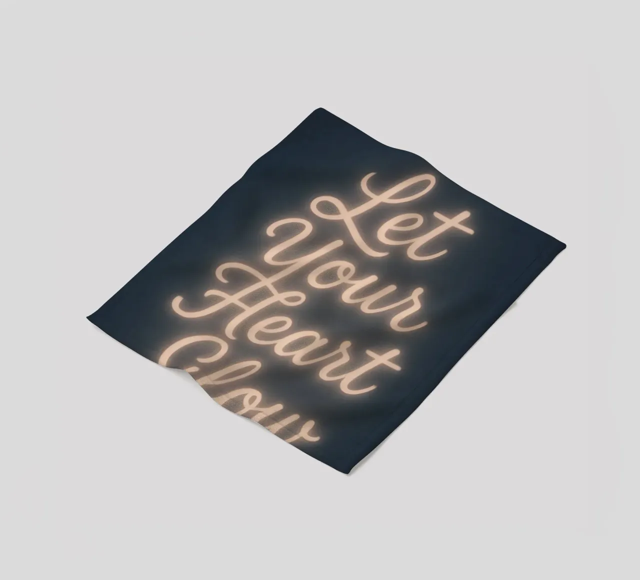 Let Your Heart Glow – Soft Neon Script fleece blanket by Nordic Noel Studio