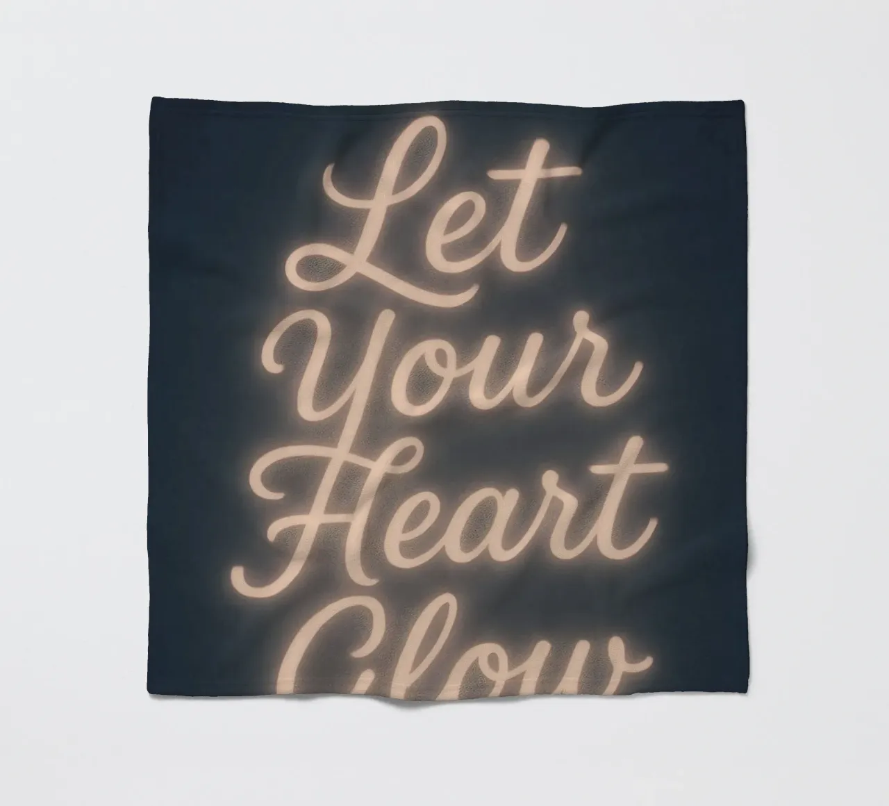 Let Your Heart Glow – Soft Neon Script fleece blanket by Nordic Noel Studio